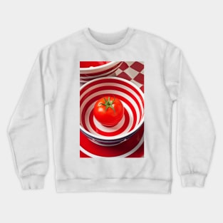 Tomato in red and white bowl Crewneck Sweatshirt